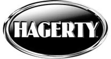 A black and white logo of hagerty