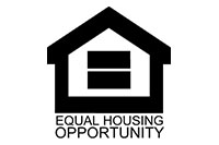A black and white image of an equal housing opportunity logo.